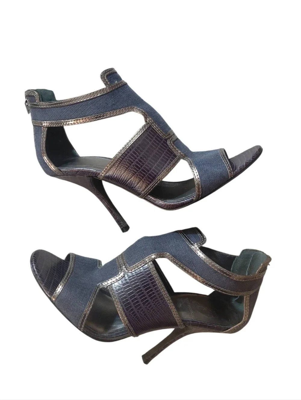 Tory Burch Slate Blue Strappy High-Heel Sandals Size 9